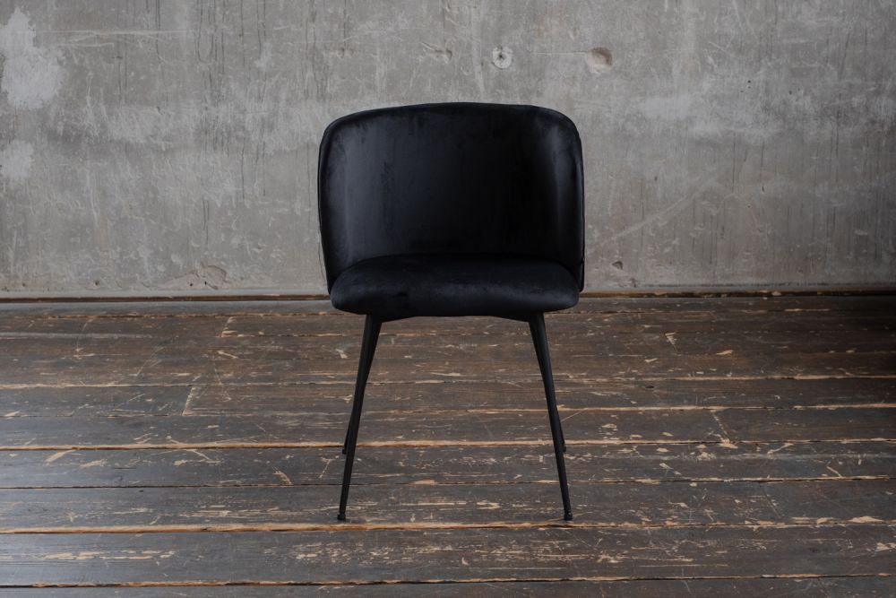 2.ª oportunidad KAWOLA Silla de comedor LENA Terciopelo negro