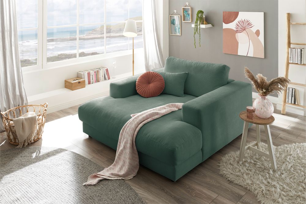 KAWOLA Chaise longue MADELINE pana fina verde