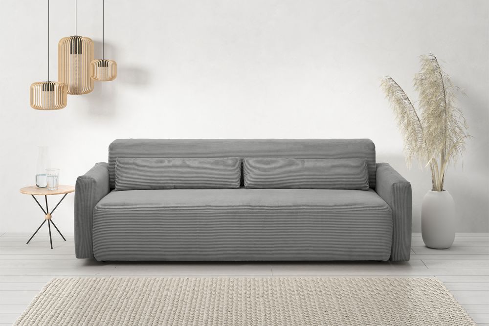 KAWOLA Sofá cama NEO Sofá cama pana gris