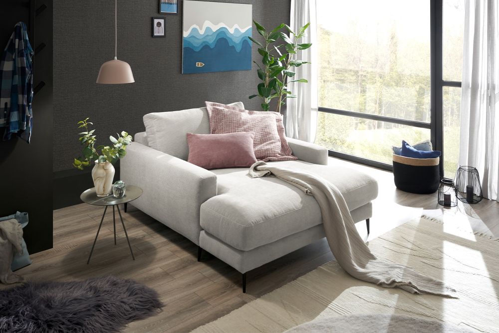 KAWOLA Chaise longue CARA cordón fino plata