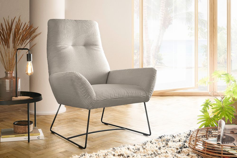 Sillón KAWOLA BISA Cord gris piedra
