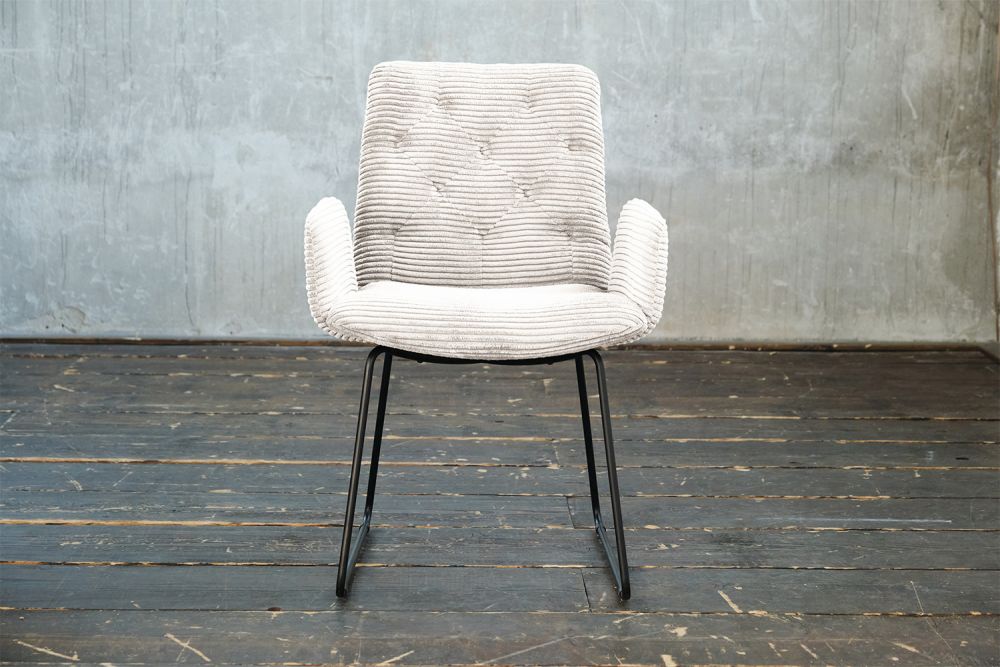 KAWOLA silla NEW CHARME silla de comedor pana blanca
