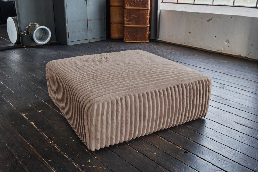 KAWOLA taburete WIOLO SOFT elemento para sentarse para sofá modular Soft wide cord taupe