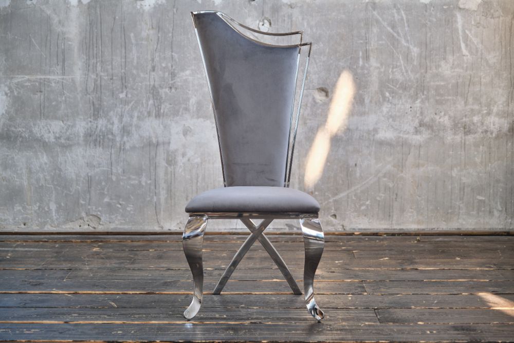 2.ª oportunidad KAWOLA silla AMALIA silla de comedor terciopelo barroco gris