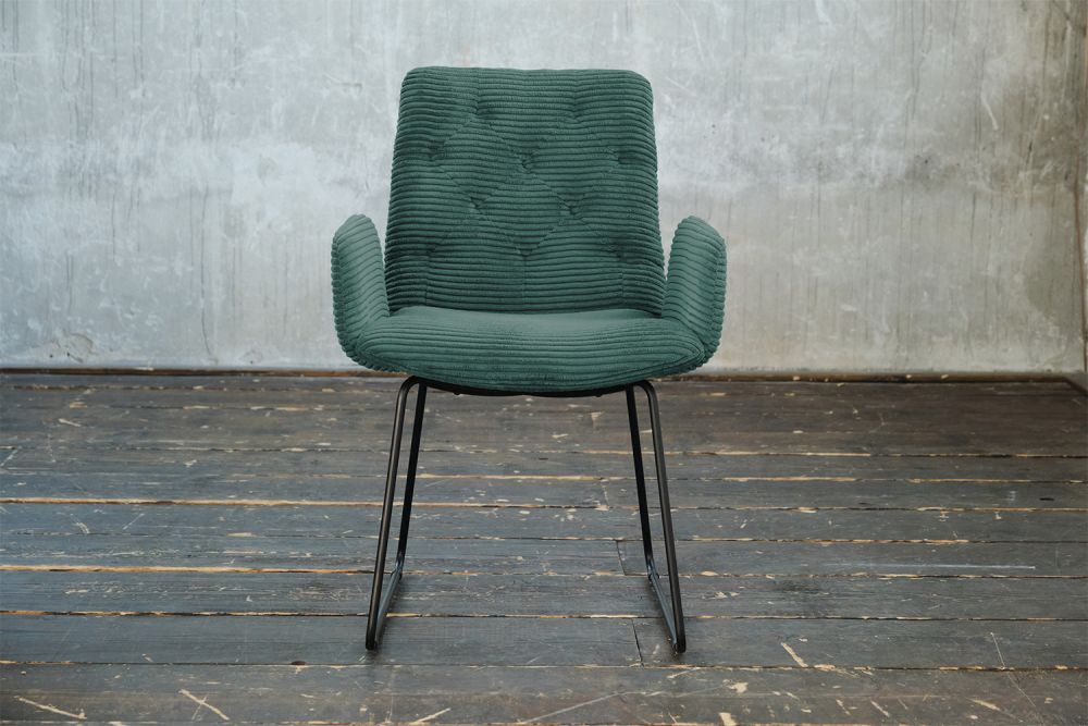 KAWOLA silla NEW CHARME silla de comedor pana esmeralda