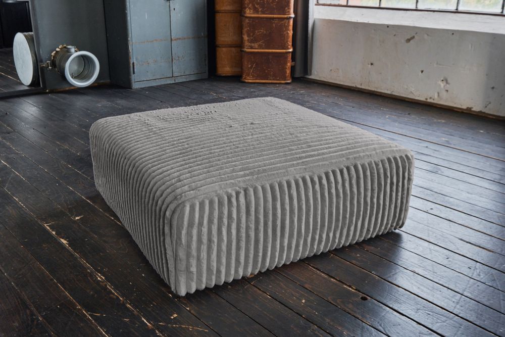 KAWOLA taburete WIOLO SOFT elemento para sentarse para sofá modular Soft cuerda ancha gris