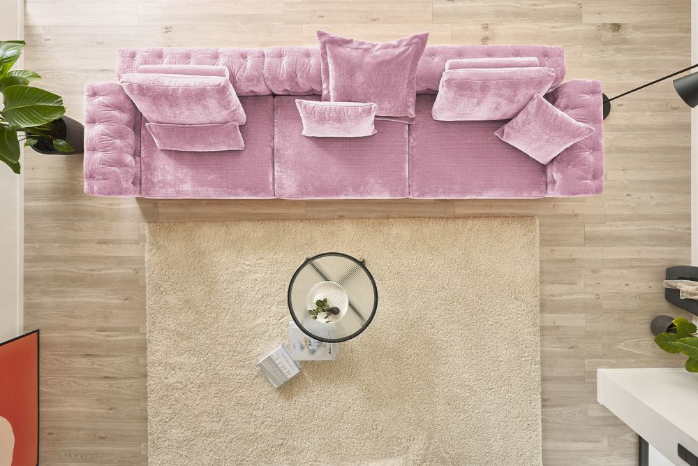 KAWOLA Sofá modular SEPHI pana rosa vintage