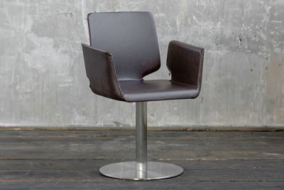 KAWOLA PUNE silla de comedor silla giratoria piel sintética marrón