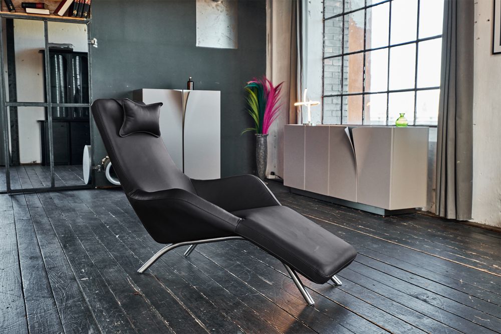 KAWOLA sillón reclinable CAVAL cuero negro