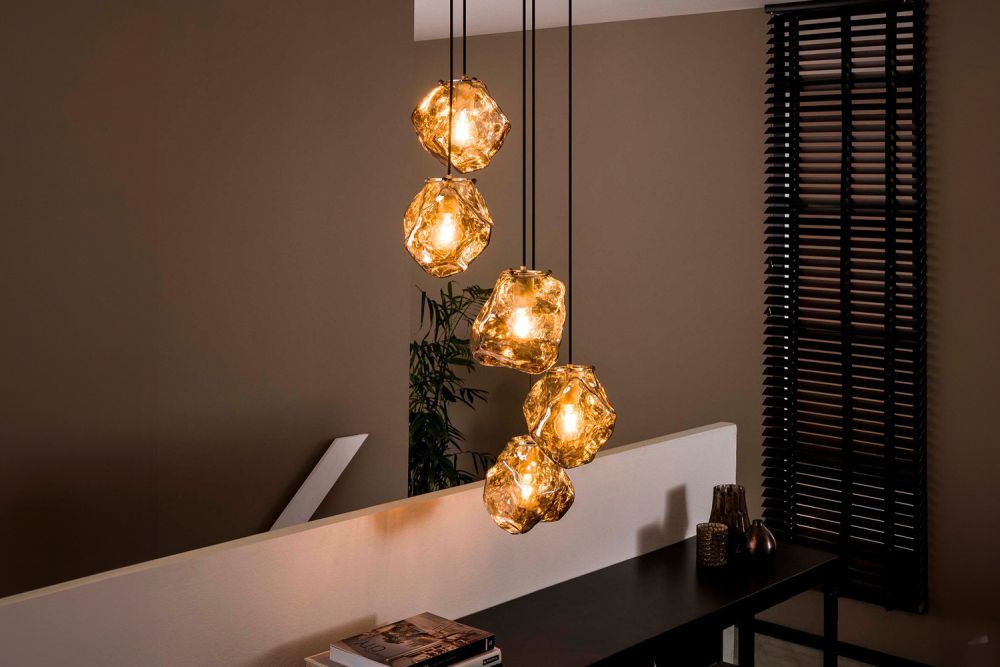 KAWOLA lámpara colgante EDESSA lámpara colgante 5 luces cristal plata