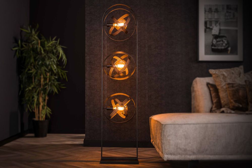 KAWOLA Lámpara de pie DILLY Lámpara de pie 3 luces metal negro