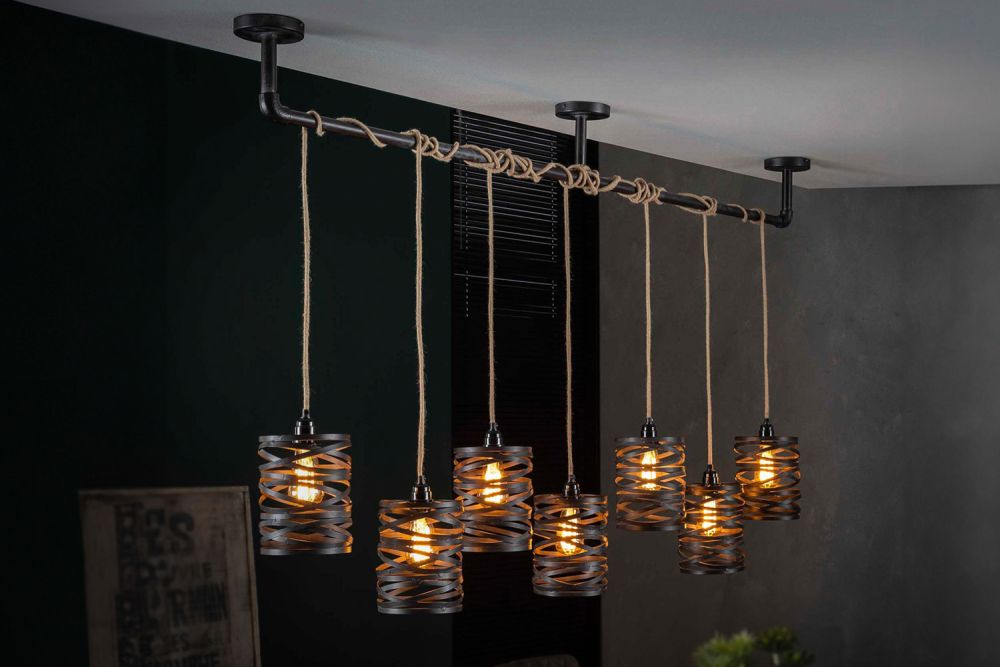 KAWOLA lámpara colgante ALMAS lámpara colgante 7 luces metal negro