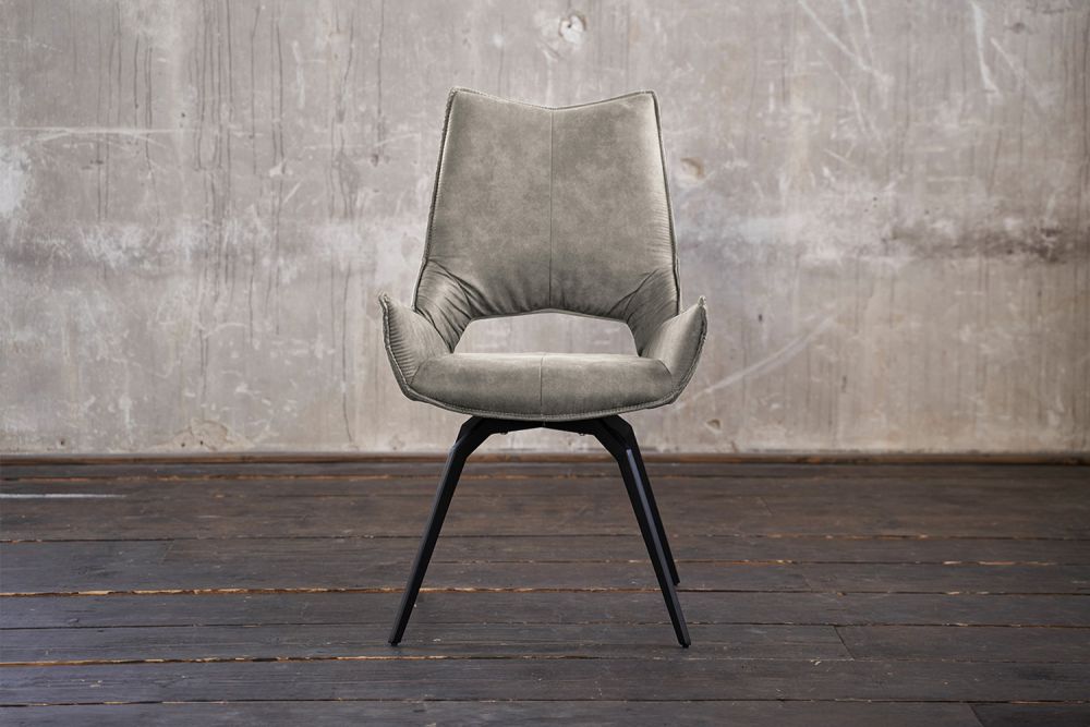 2.ª oportunidad KAWOLA silla de comedor SIVO silla giratoria de tela gris claro