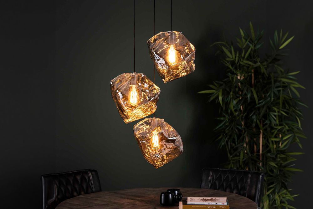 KAWOLA lámpara colgante EDESSA lámpara colgante 3 luces cristal plata