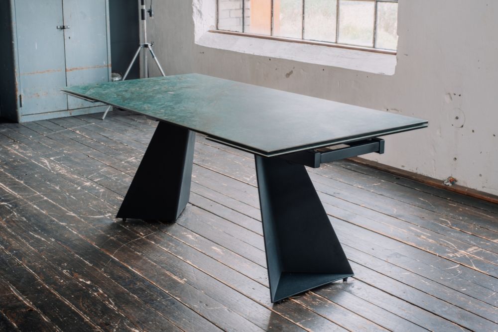 KAWOLA LODI mesa de comedor extensible cerámica verde