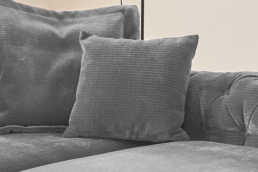 KAWOLA cojín puntiagudo SEPHI pequeño pana gris vintage